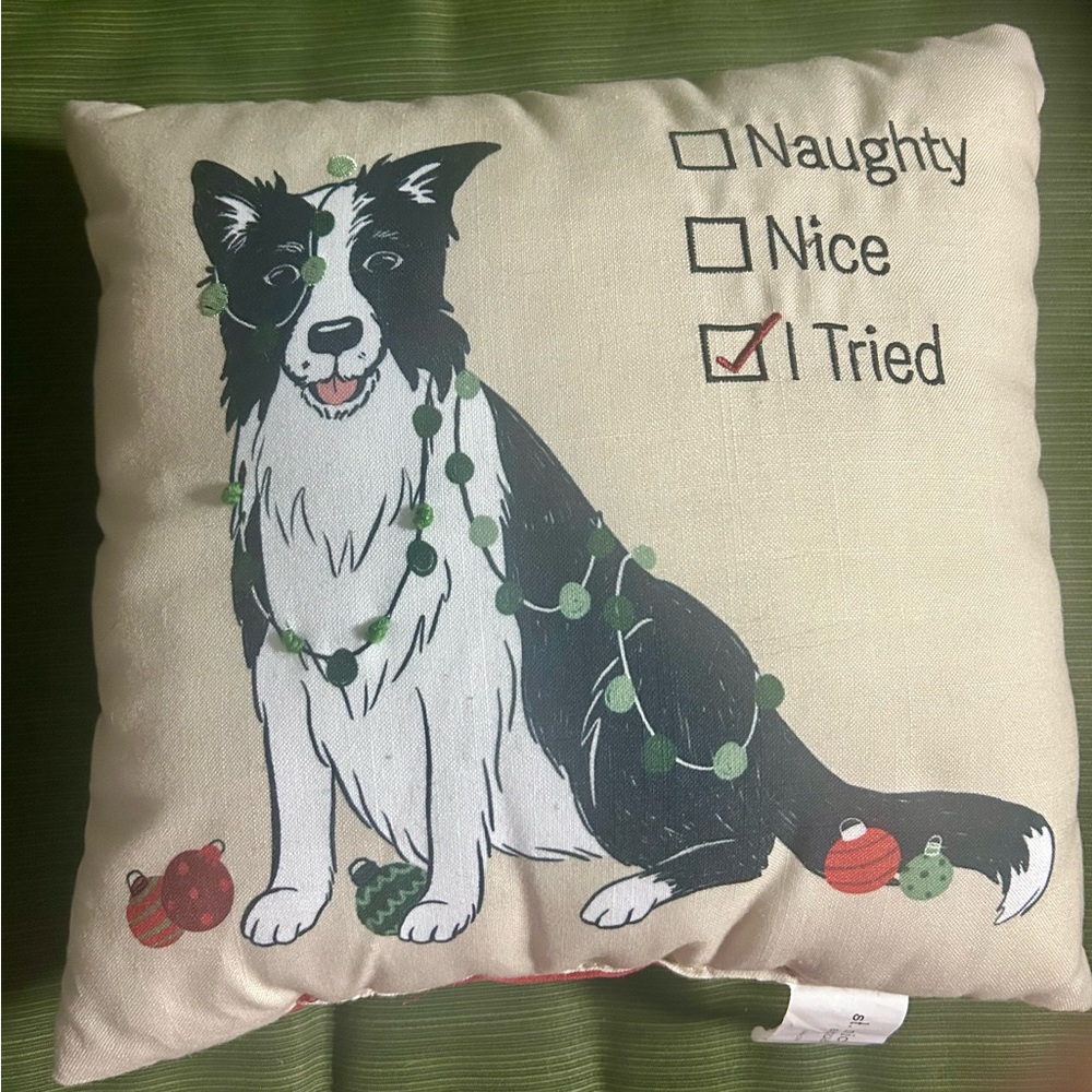 St. Nicholas Square Dog Pillow with Black and White Design